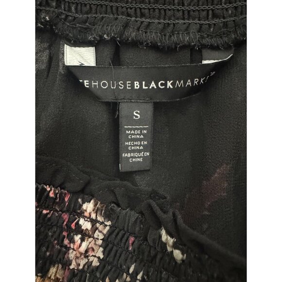 White House Black Market Off-The-Shoulder Floral Burnout Silk Blouse Top Size S - Picture 9 of 12